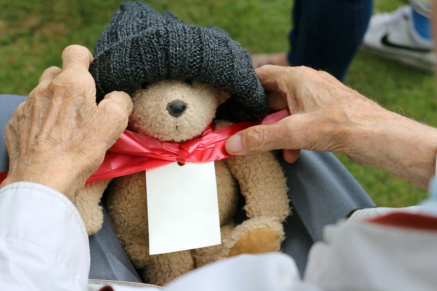 Alte Hände halten Teddy / Unsplash Alte Hände halten Teddy